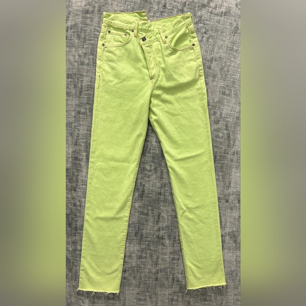 Agolde Straight Leg Jeans in Bright Green